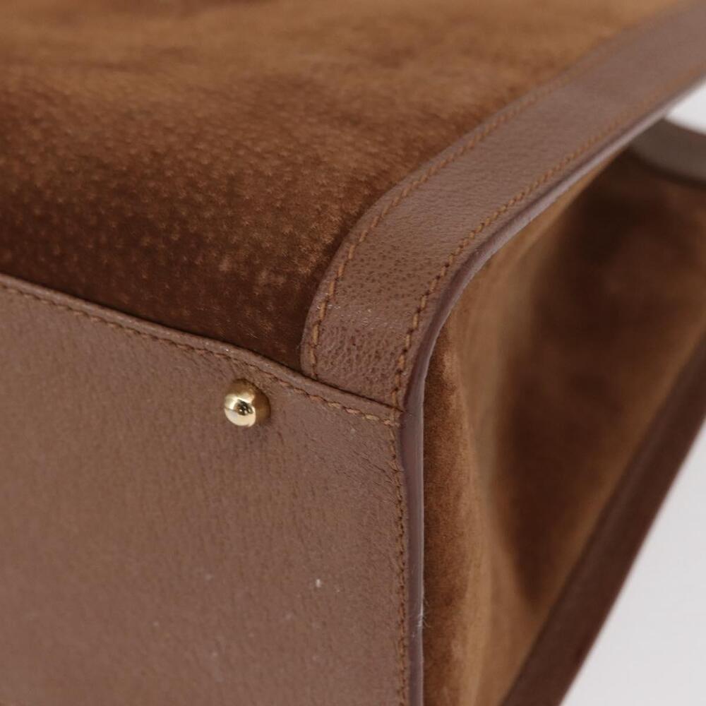 GUCCI Bamboo Hand Bag Suede Brown Gold 002 1186 2060 Auth 155190 - Picture 14 of 16